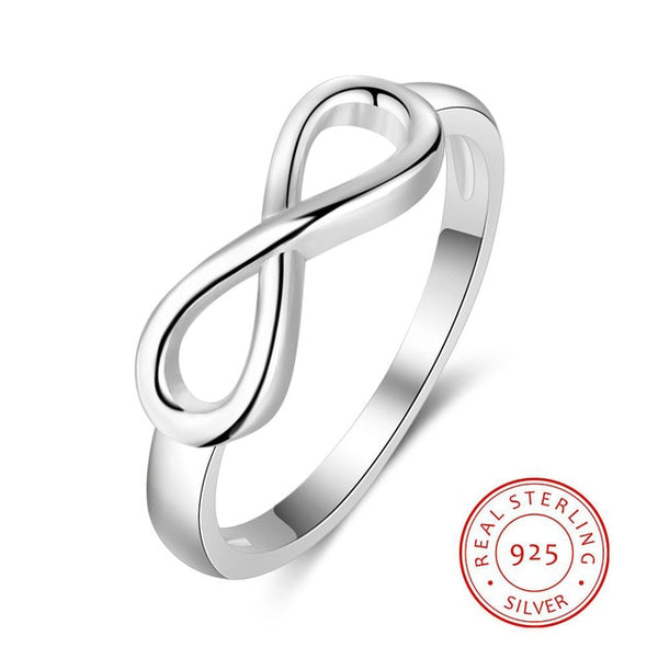 925 Sterlingsilber Infinity Love Knot Ring