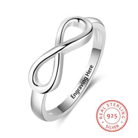 925 Sterlingsilber Infinity Love Knot Ring