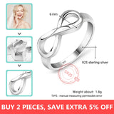 925 Sterlingsilber Infinity Love Knot Ring