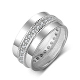 Fashion Personalized Engraved Name Rings for Women Customized Anniversary Engagement Ring with Cubic Zirconia Jewelry Gifts